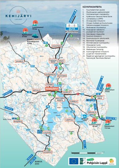 Map of Kemijärvi villages